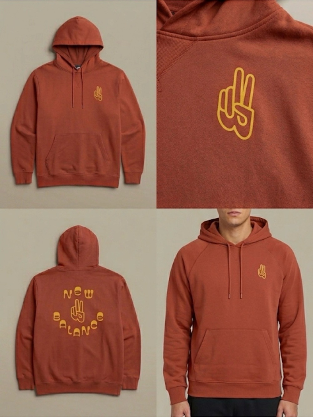 New Balance rust orange pullover hoodie